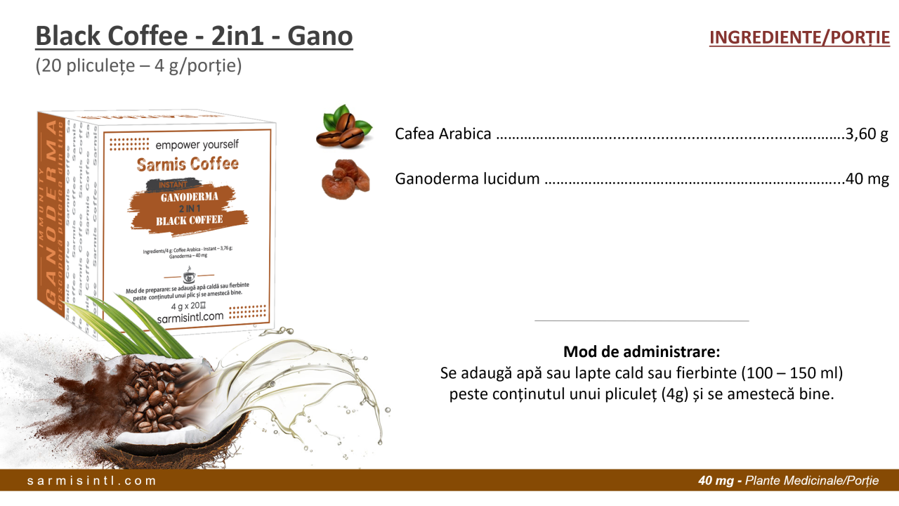 Black Coffee - 2in1 - Gano - 20 sachets 33